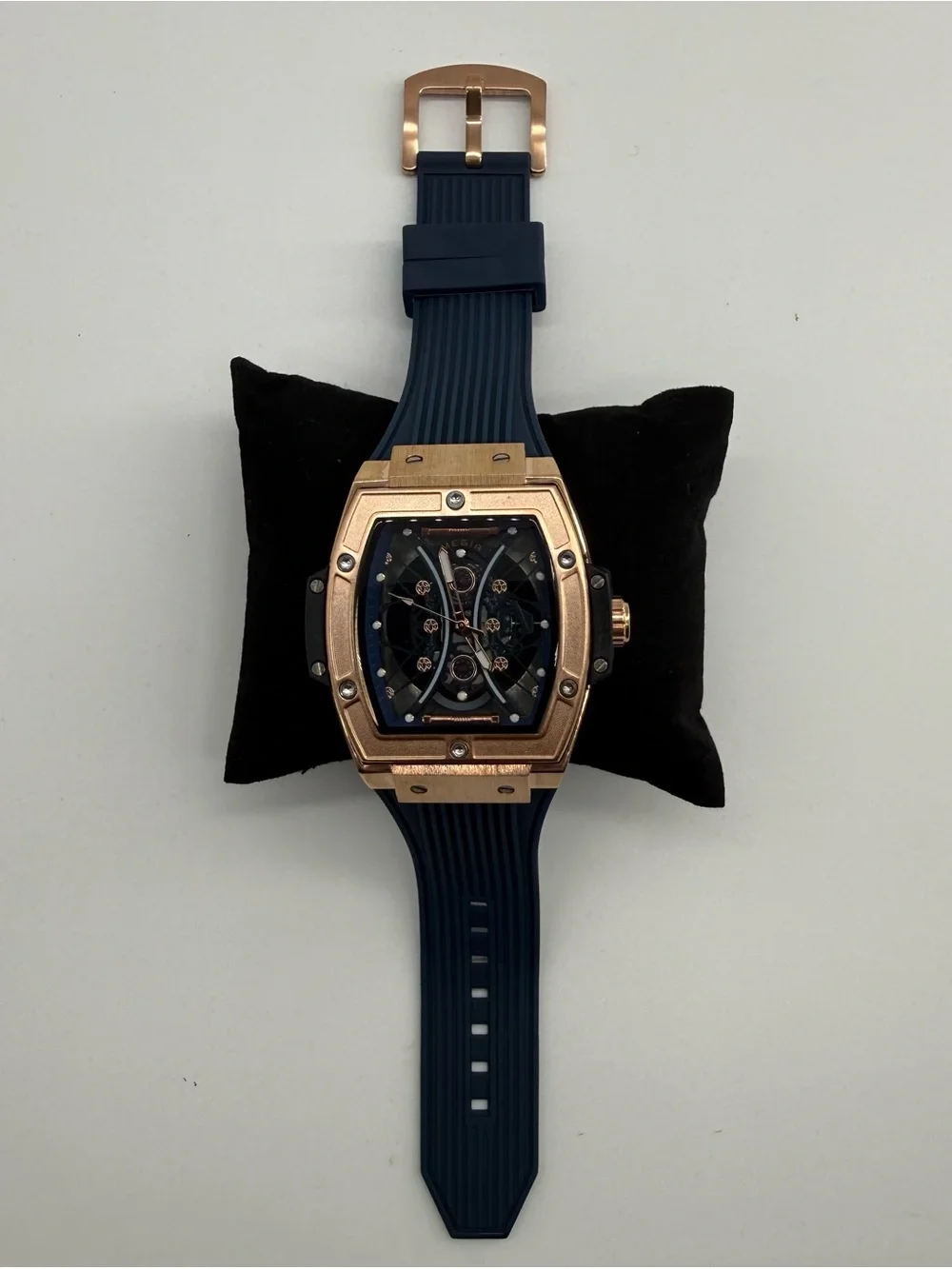 Lucky Fours Summit Midnight Rose MEGIR M8109 Rose Gold Blue Men’s Watch
